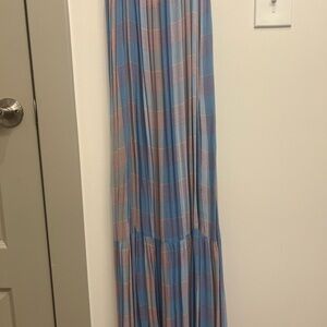 Blue and Pink Striped Maxi Dress
